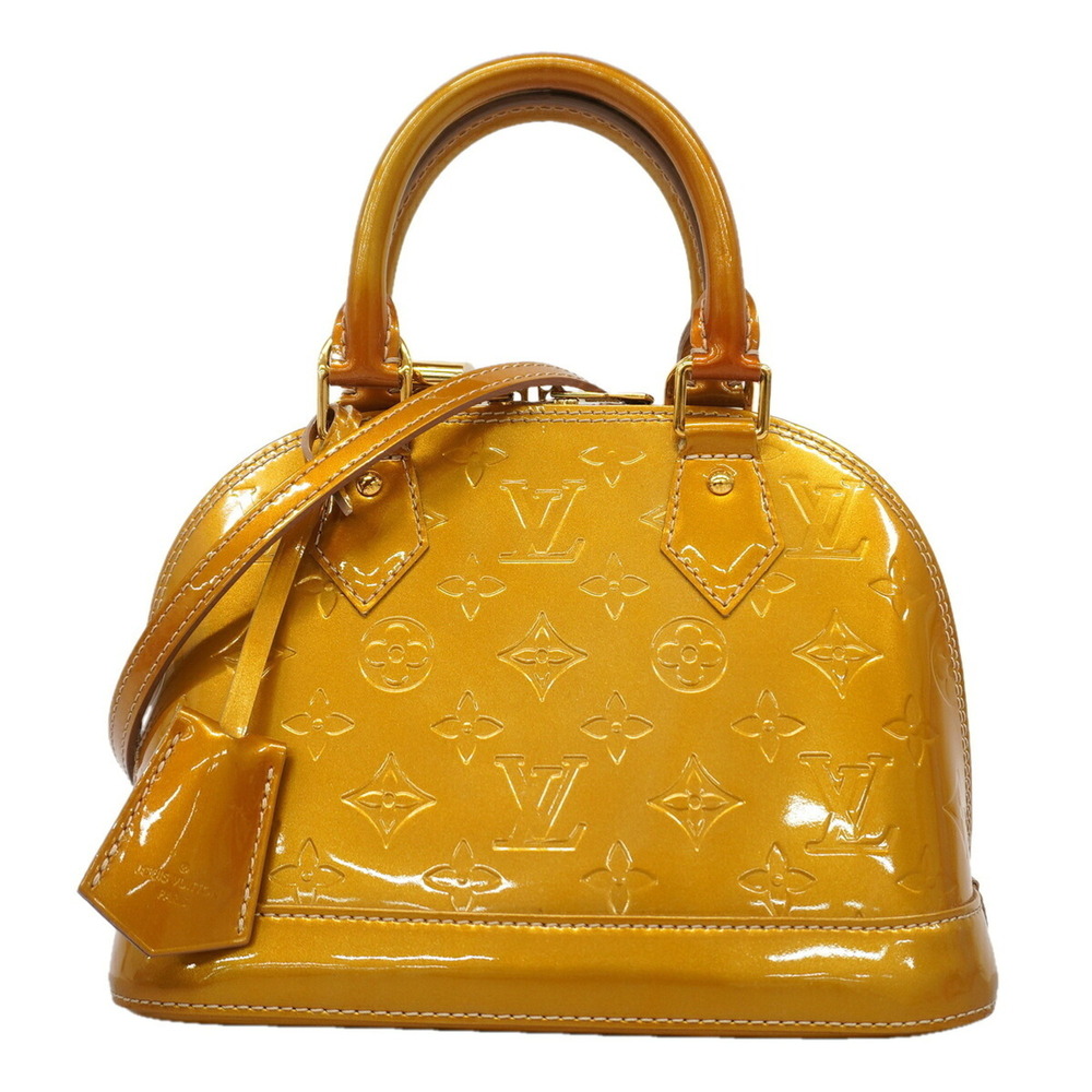 Louis Vuitton Alma BB Vernis Handbag M91752 Beige Poudre 2-way bag for women